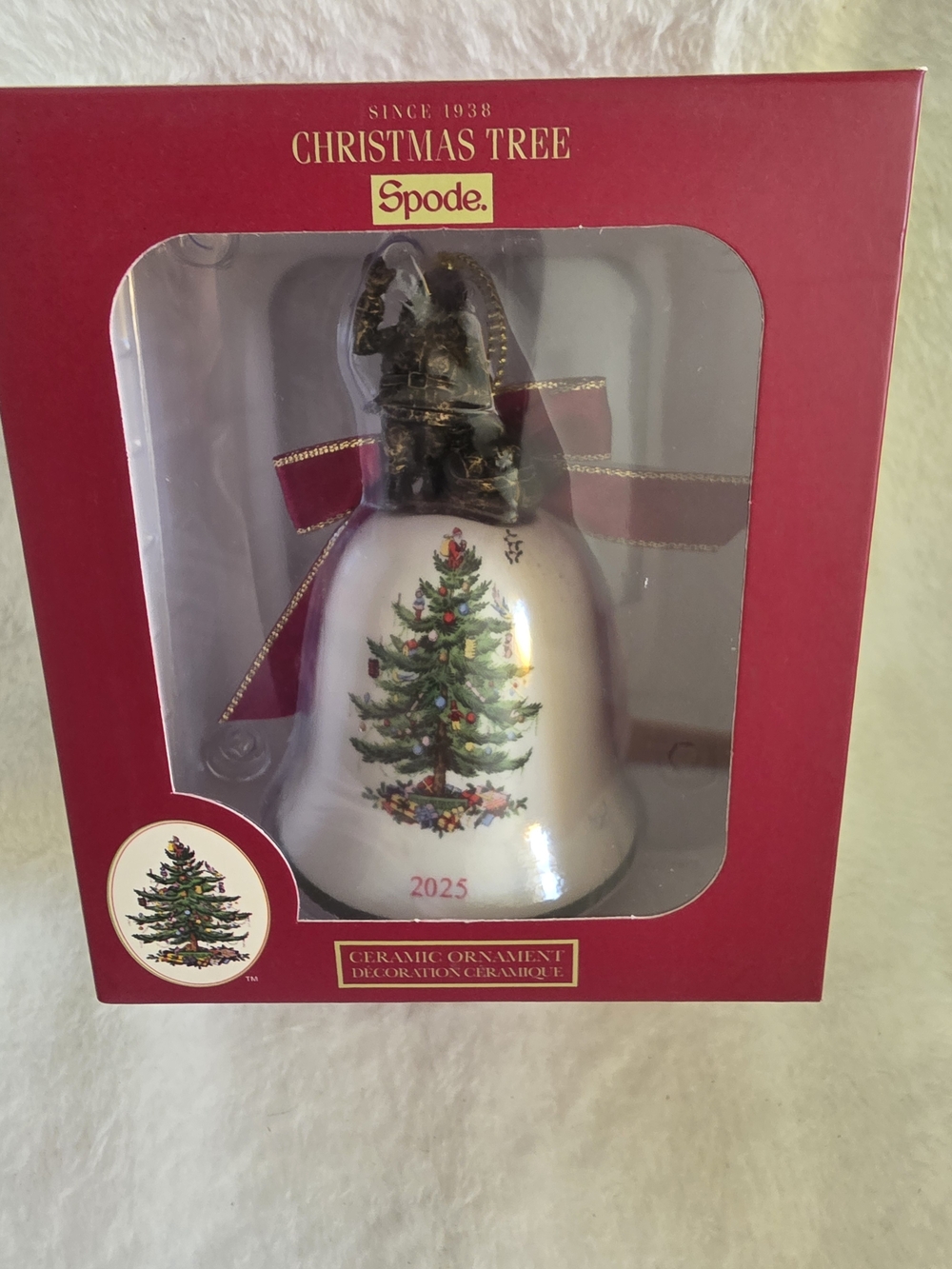 NIB Spode Christmas Tree 2025 Annual Santa Bell Ornament Ceramic Holiday Dated